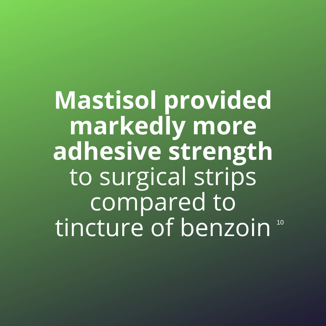 Mastisol provided markedly more adhesive strength to surgical strips compared to tincture of benzoin