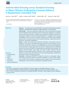 Antimicrobial Dressing versus Standard Dressing in Obese Women Undergoing Cesarean Delivery: A Randomized Controlled Trial cover